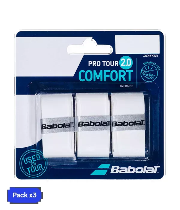 Overgrips Babolat Pro Tour 2.0 White (Pack x3)