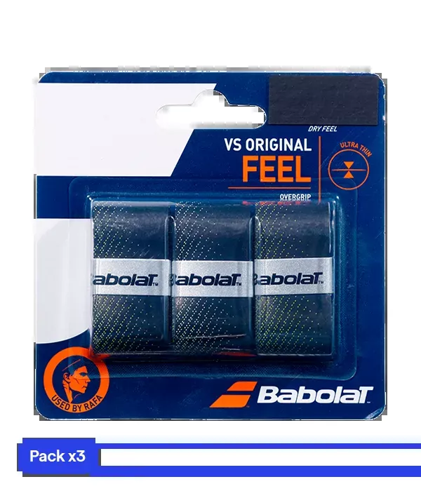 Overgrips Babolat VS Original Liso Negro/Amarillo (Pack x3)
