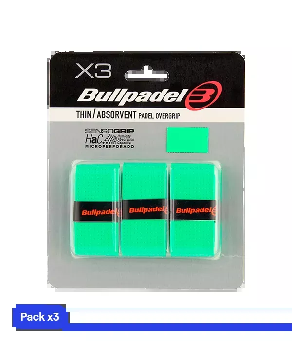 Overgrips Bullpadel GB1705 Thin/Absorbent Verde (Pack x3)