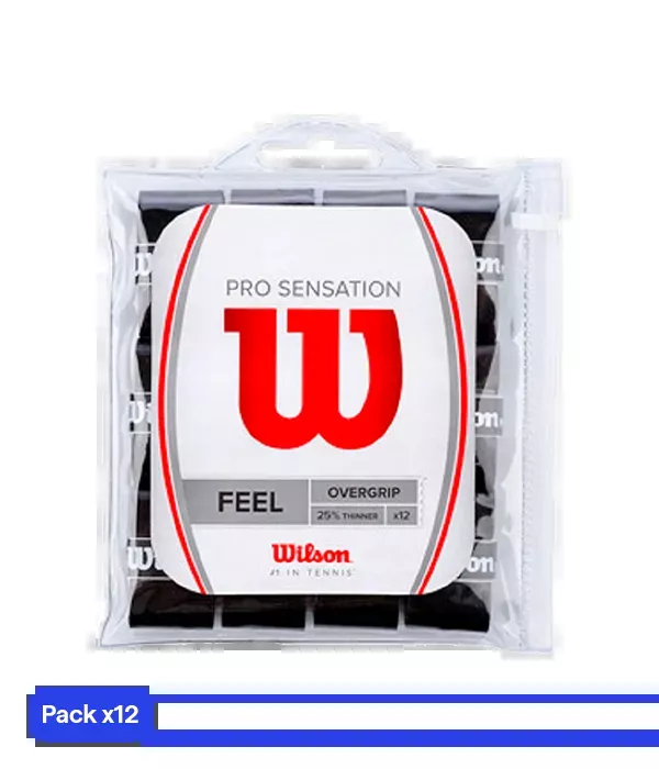 Overgrips Wilson Pro Sensation Lisos Negro (Pack x12)