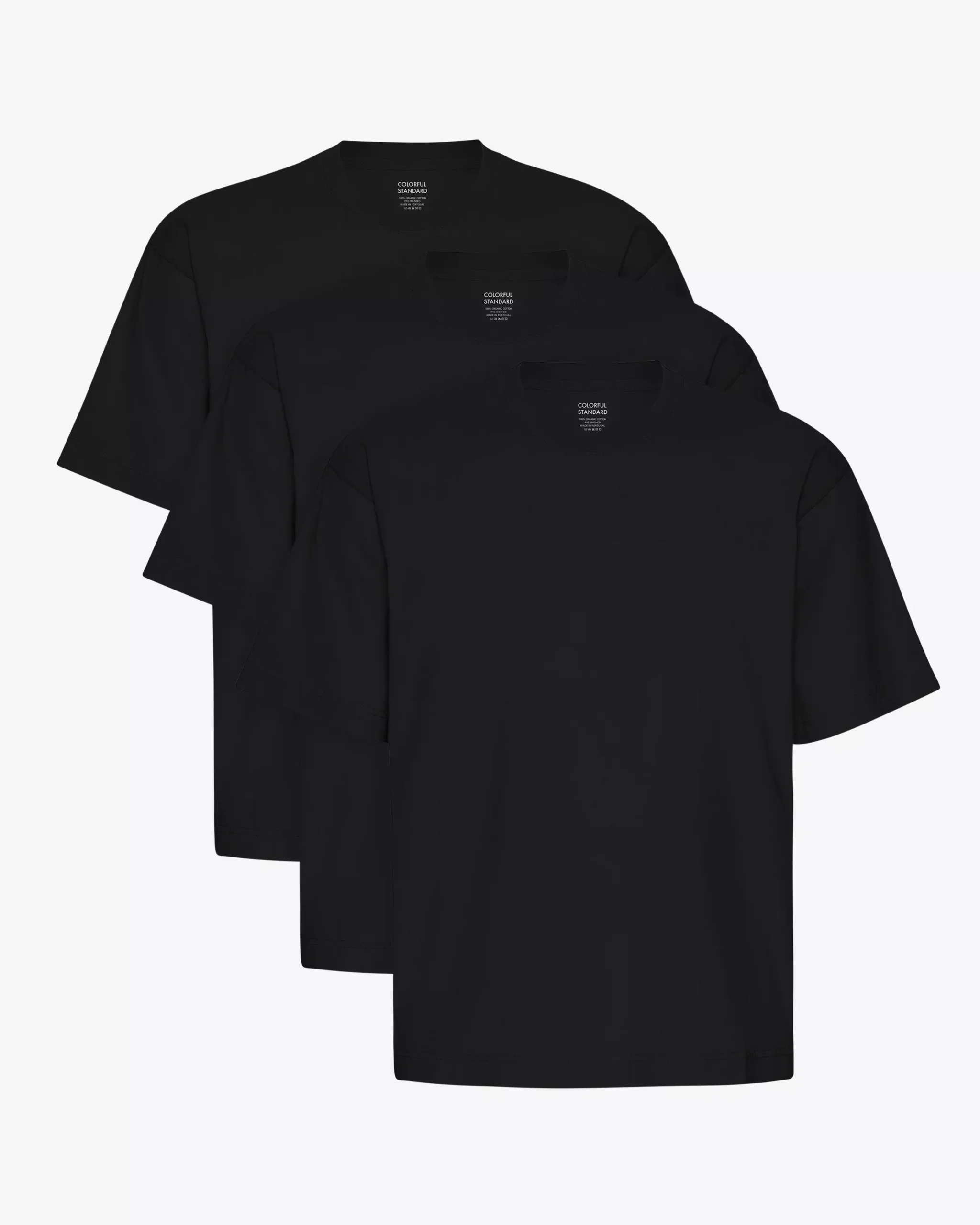 Oversized Organic T-Shirt - Deep Black (3-Pack)