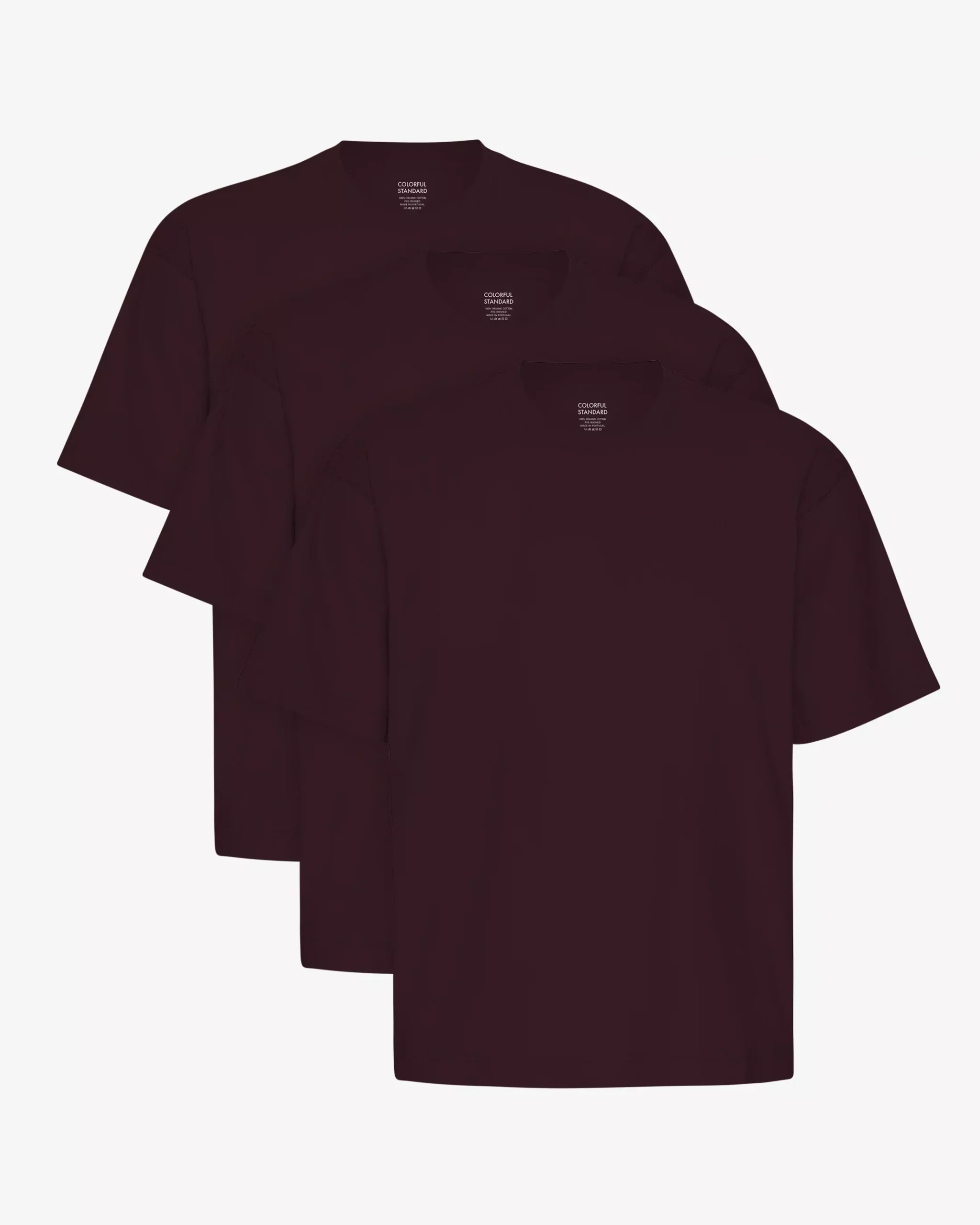 Oversized Organic T-Shirt - Oxblood Red (3-Pack)