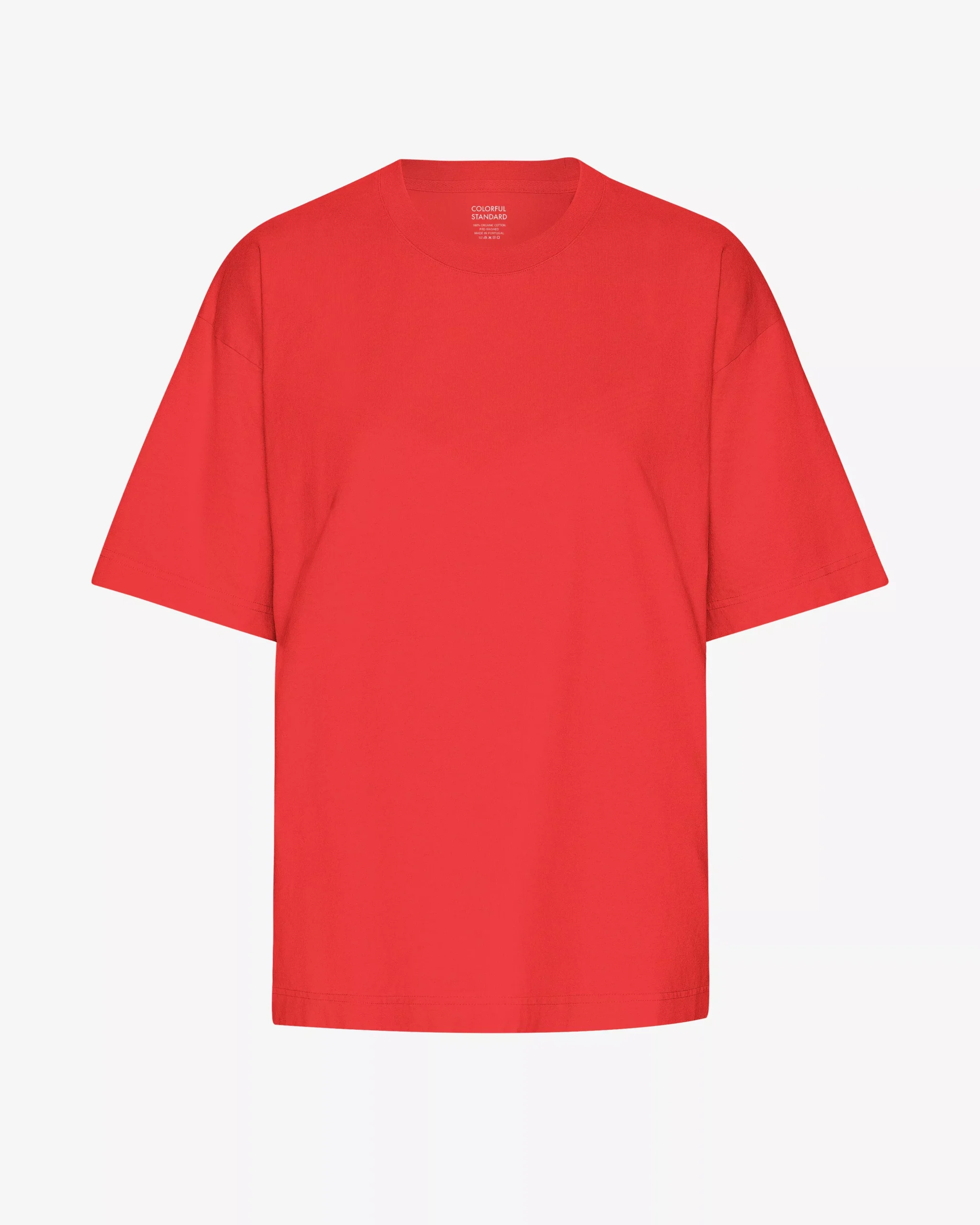 Oversized Organic T-Shirt - Red Tangerine