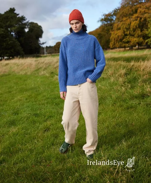 Paige Wool and Cashmere Polo Neck Blue