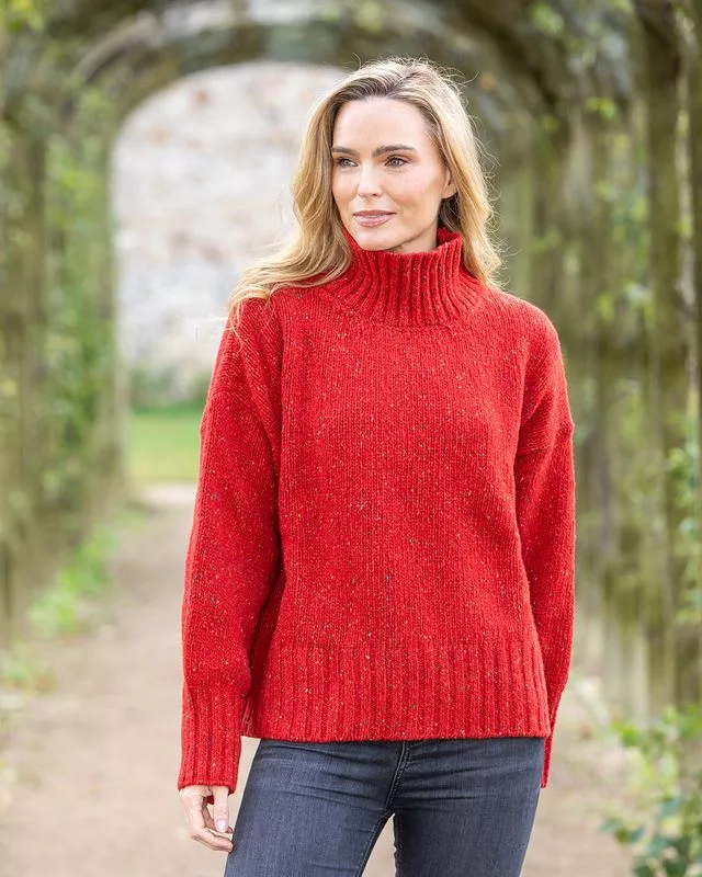 Paige Wool and Cashmere Polo Neck Chilli