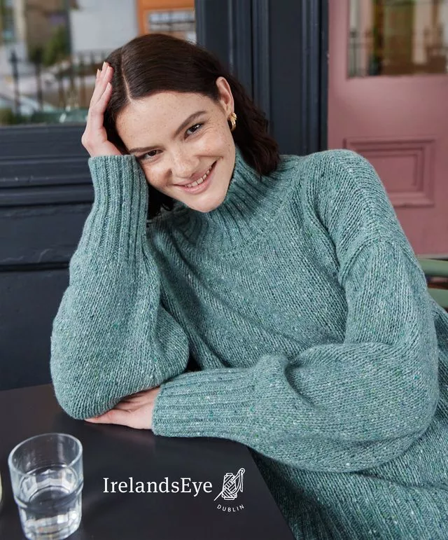 Paige Wool and Cashmere Polo Neck Ocean Mist