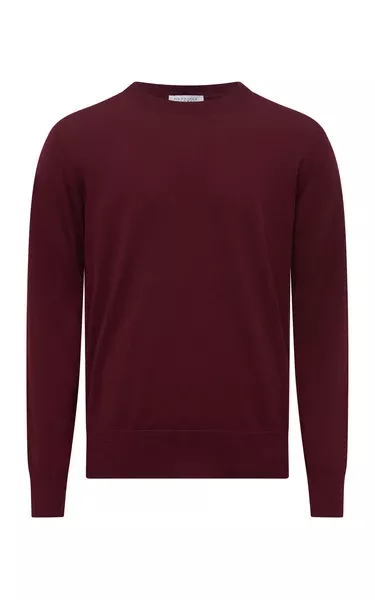 Palco Knit Sweater in Bordeaux Merino Wool