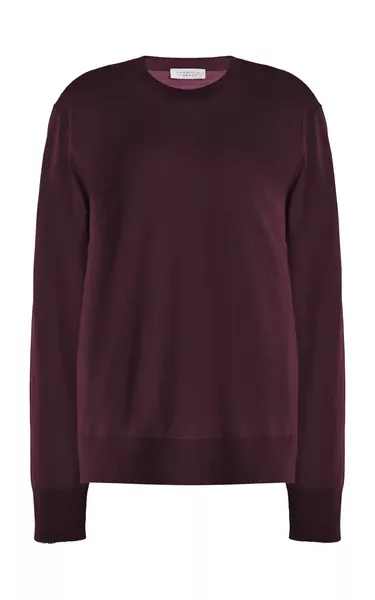 Palco Knit Sweater in Deep Bordeaux Merino Wool