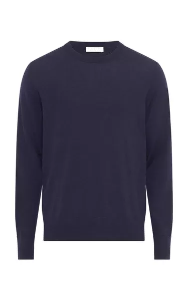 Palco Knit Sweater in Electric Navy Merino Wool