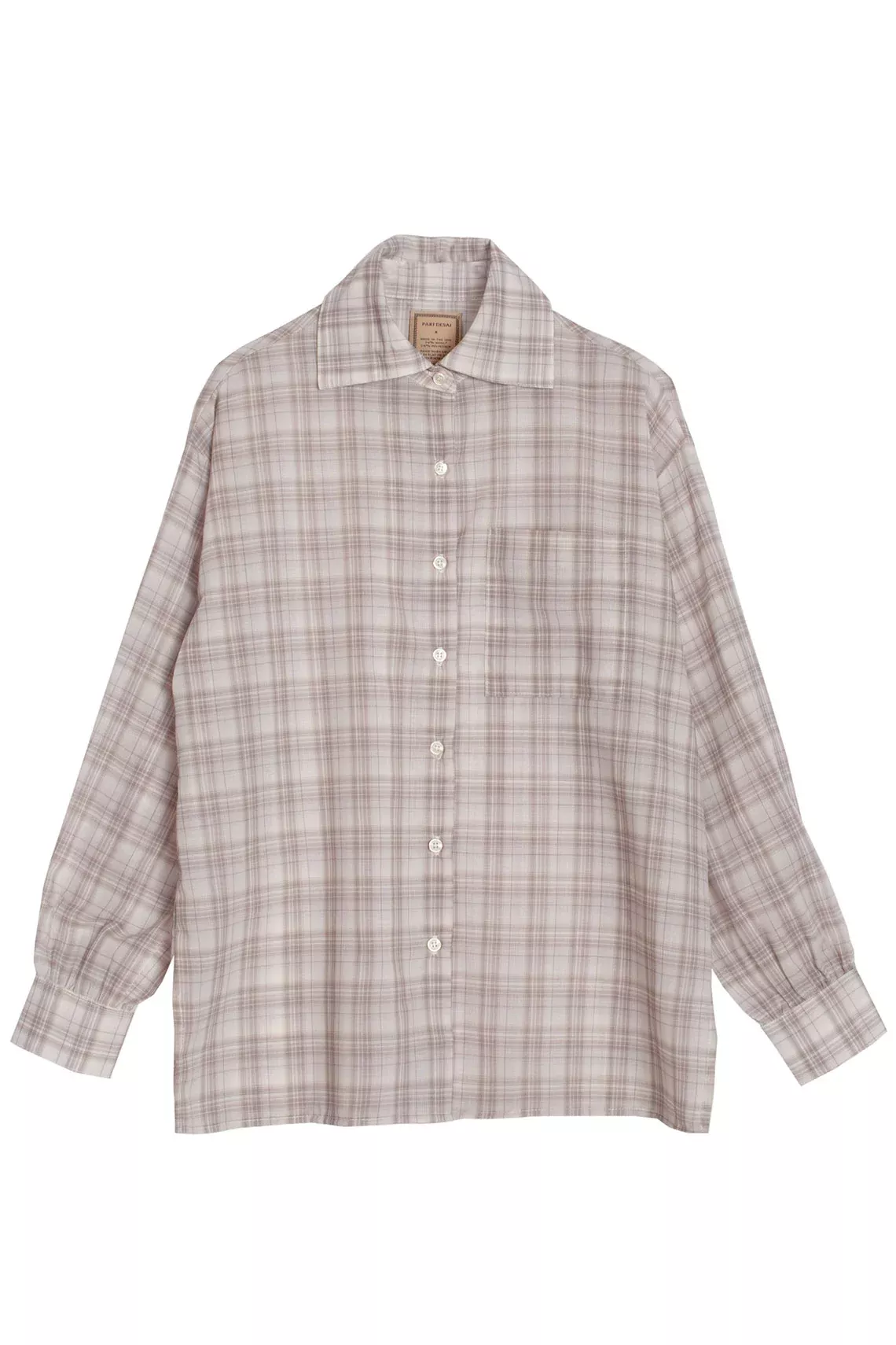 Pale Grey Plaid Francesca Shirt