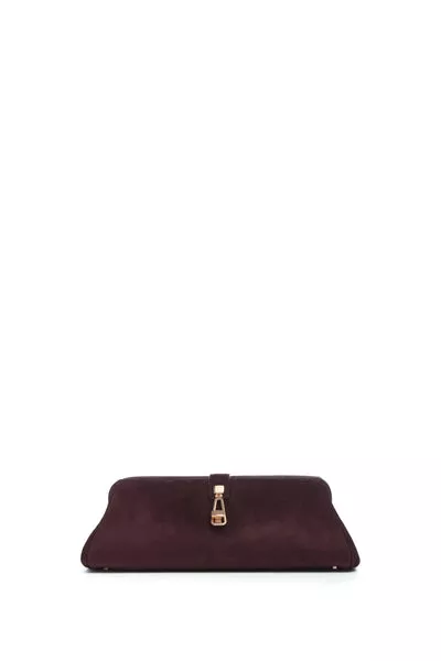 Paola Clutch in Bordeaux Suede