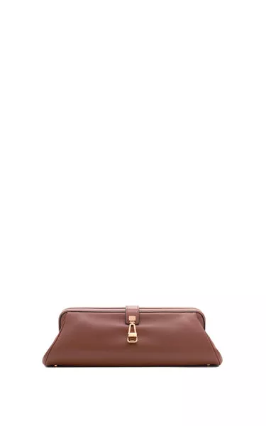 Paola Clutch in Cognac Nappa Leather