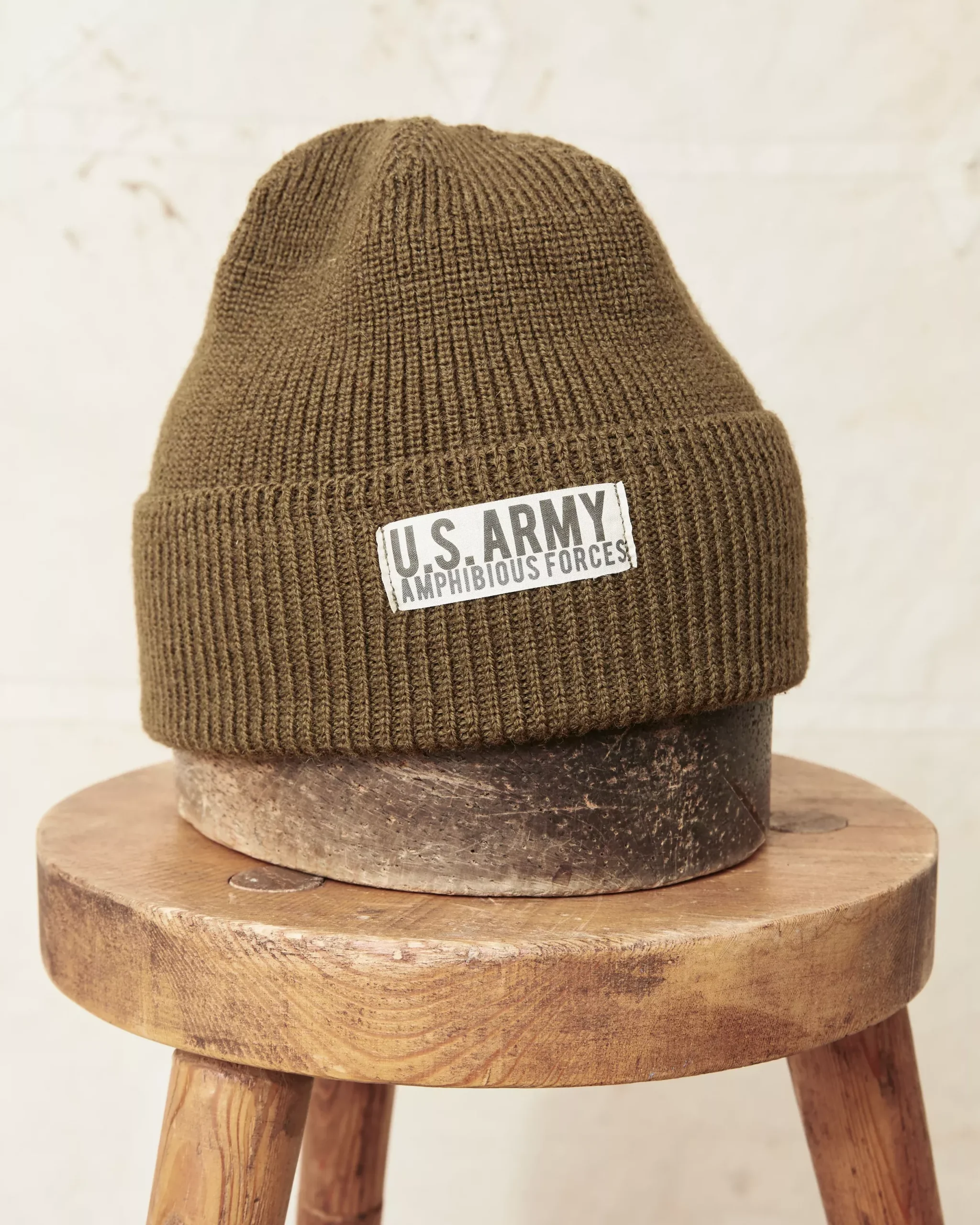 Papa Nui Cap Co. Amphibious Forces Watch Cap Khaki Wool