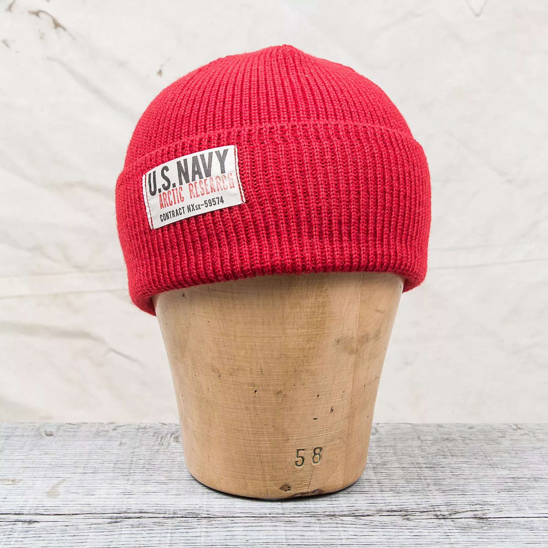 Papa Nui Cap Co. Arctic Research Watch Cap Red Wool