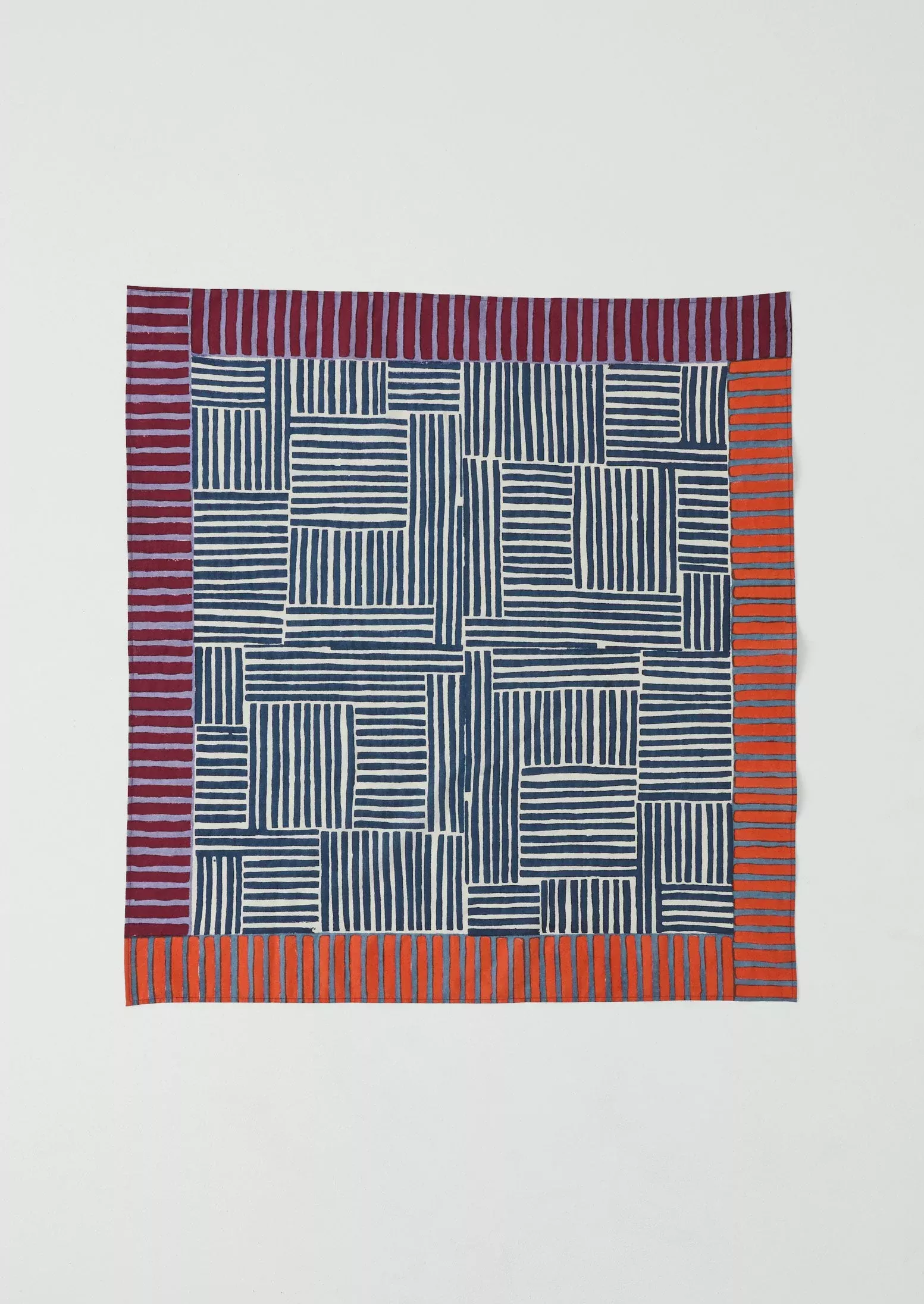 Patchwork Stripe Block Print Bandana