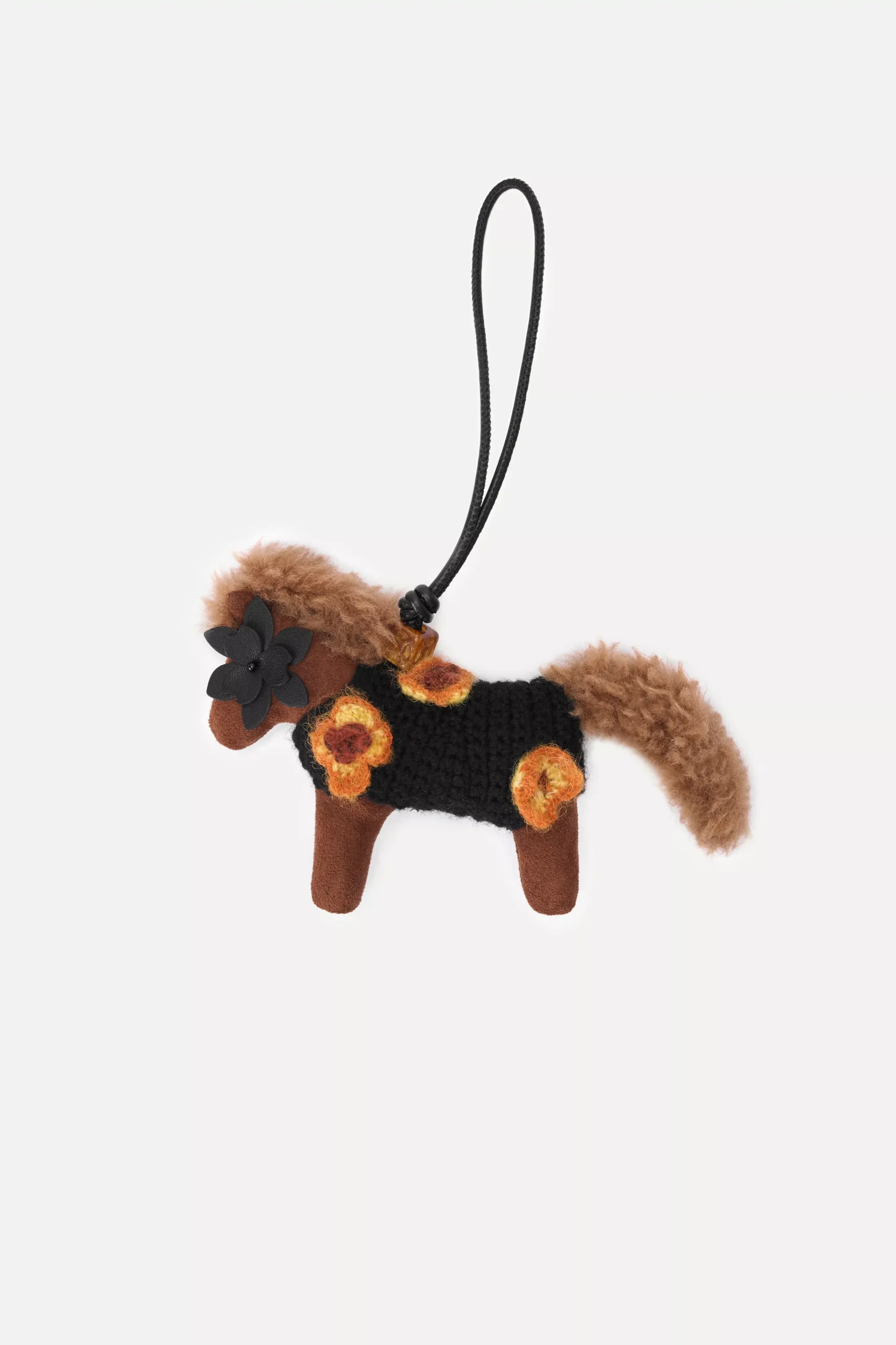 Pegasus with Flower Eye Crochet Bag Charm