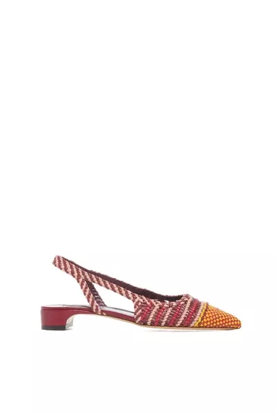 Perro Braided Slingback Pump in Bordeaux & Fuschia Leather
