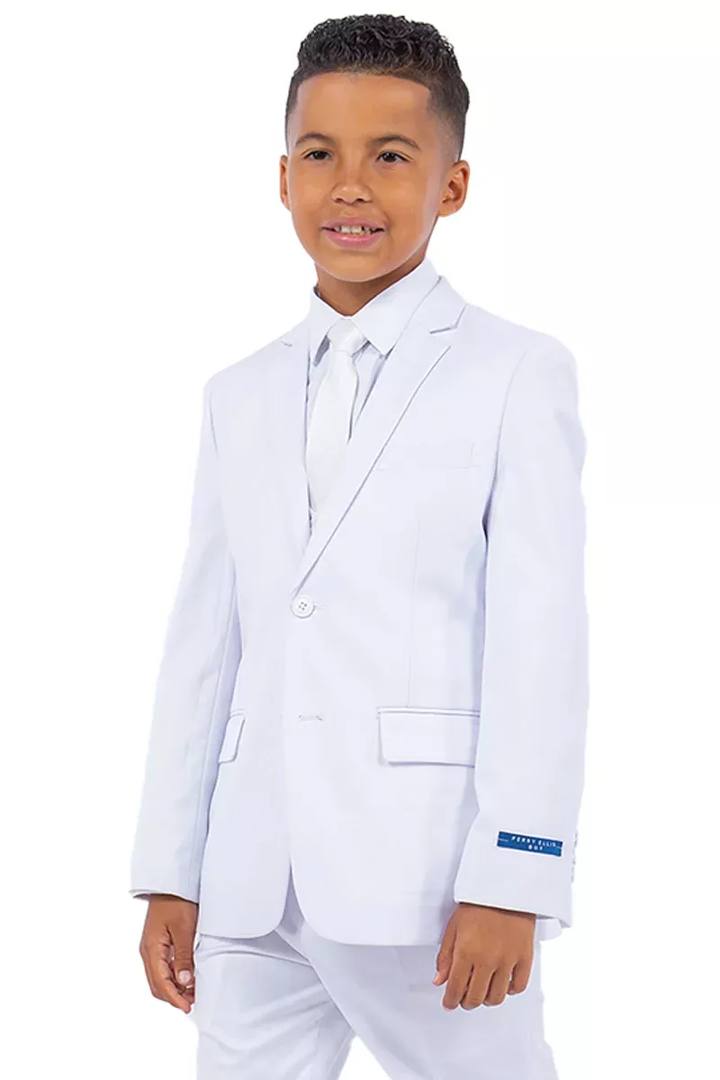 Perry Ellis Vested Boy's Wedding Suit in White