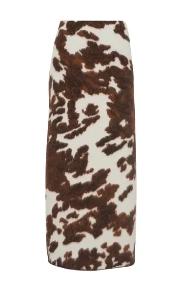 Phaedra Knit Maxi Skirt in Ivory Cognac Multi Cashmere