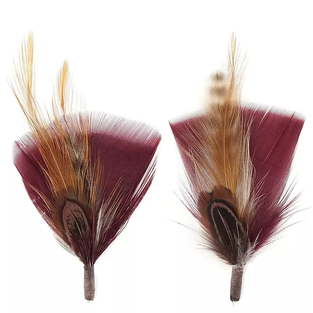 Pheasant-Turkey-Hackle Feather Hat Trims - Natural Hackle
