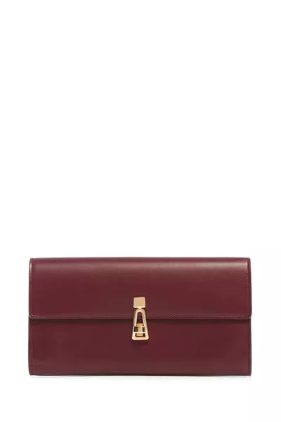 Phone Wallet in Bordeaux & Pink Leather