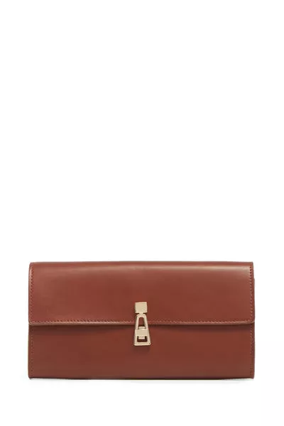 Phone Wallet in Cognac Leather