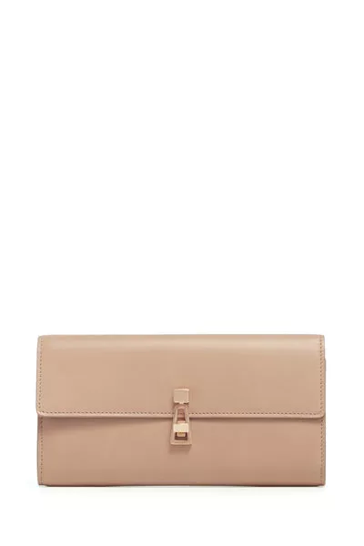 Phone Wallet in Nude Leather