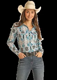 PHS Ladies Aztec Snap Shirt Style BWN2S03358