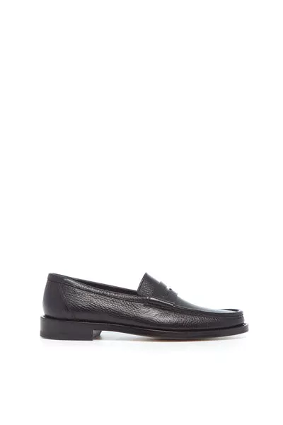 Pierre Loafer in Black Textured Leather