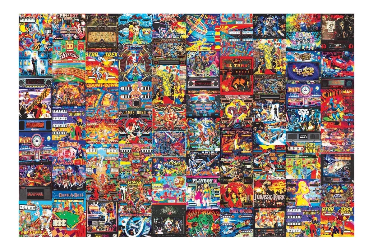 Pinball Parlor Retro Arcade Puzzle | 1000 Piece Jigsaw Puzzle