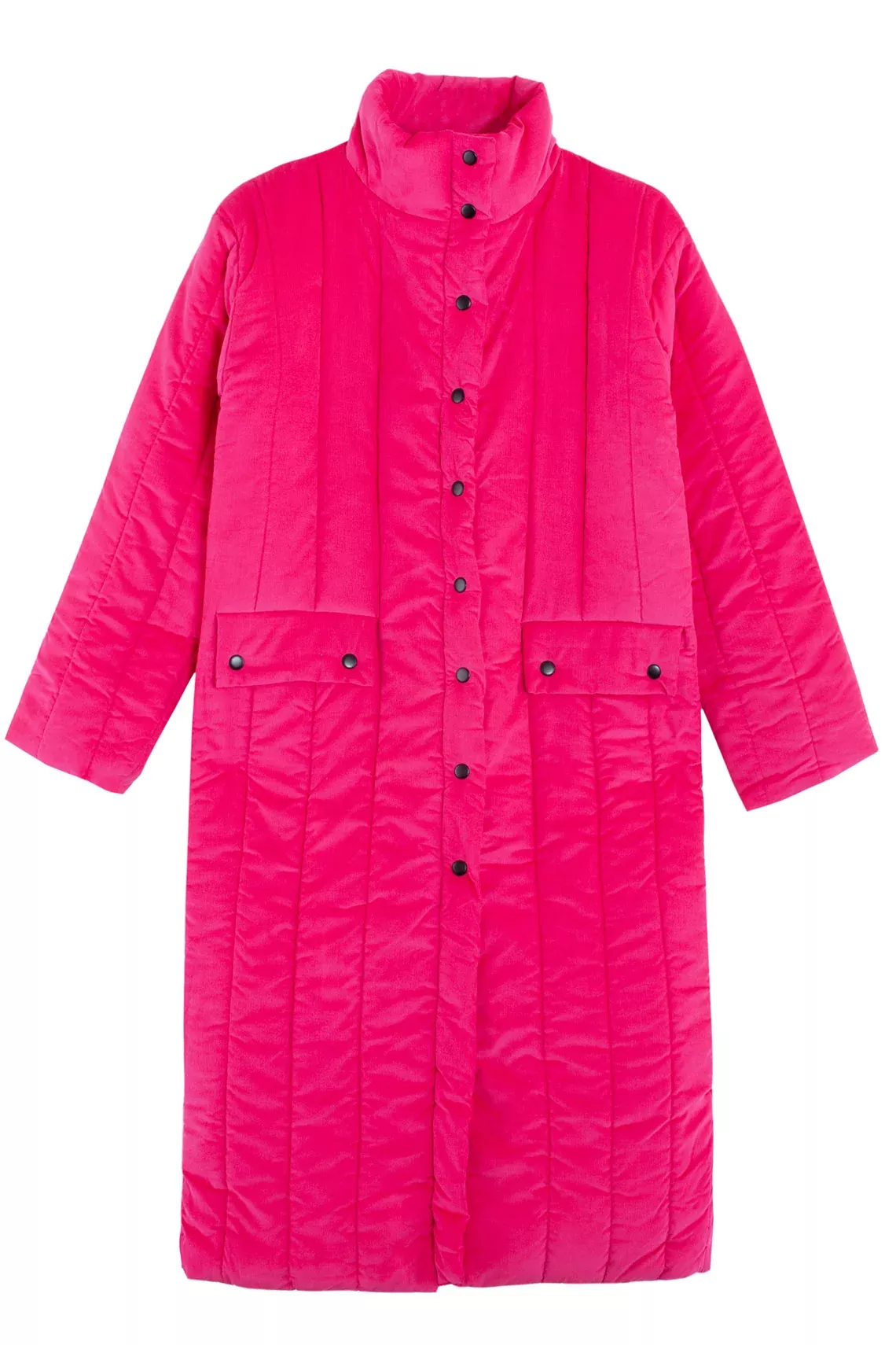 Pink Corduroy Puffer Coat