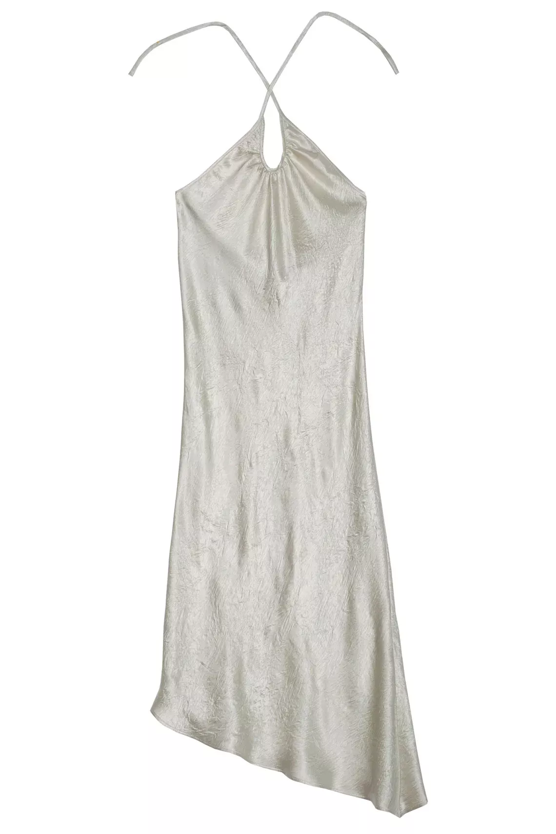 Pistachio Satin Halter Dress