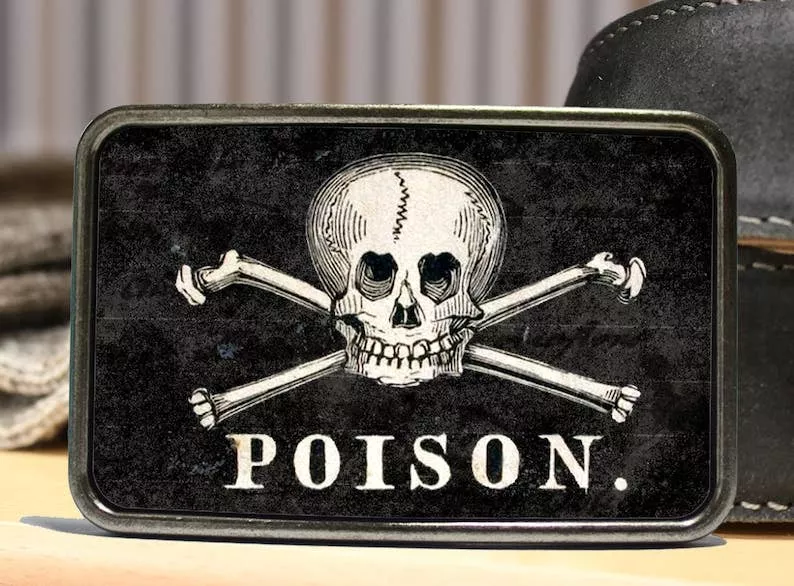 Poison Skull Belt Buckle