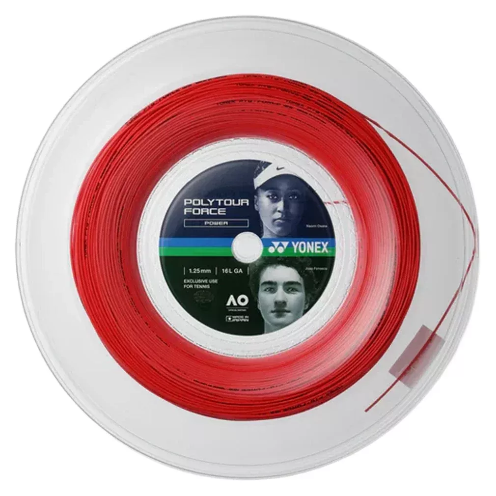Polytour Force Tennis String Reel Bright Red