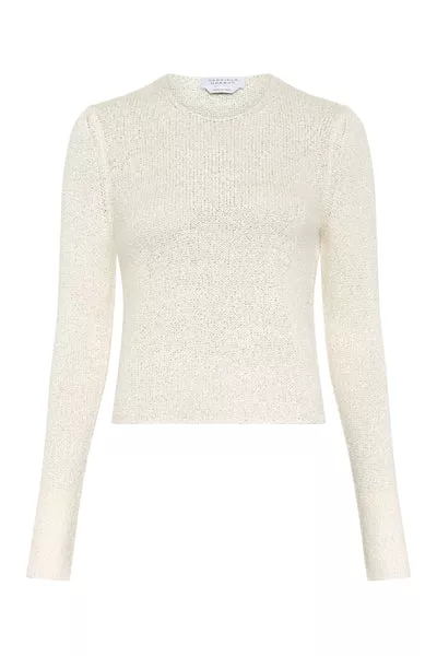 Praedics Knit Sweater in Off White Mulberry Silk