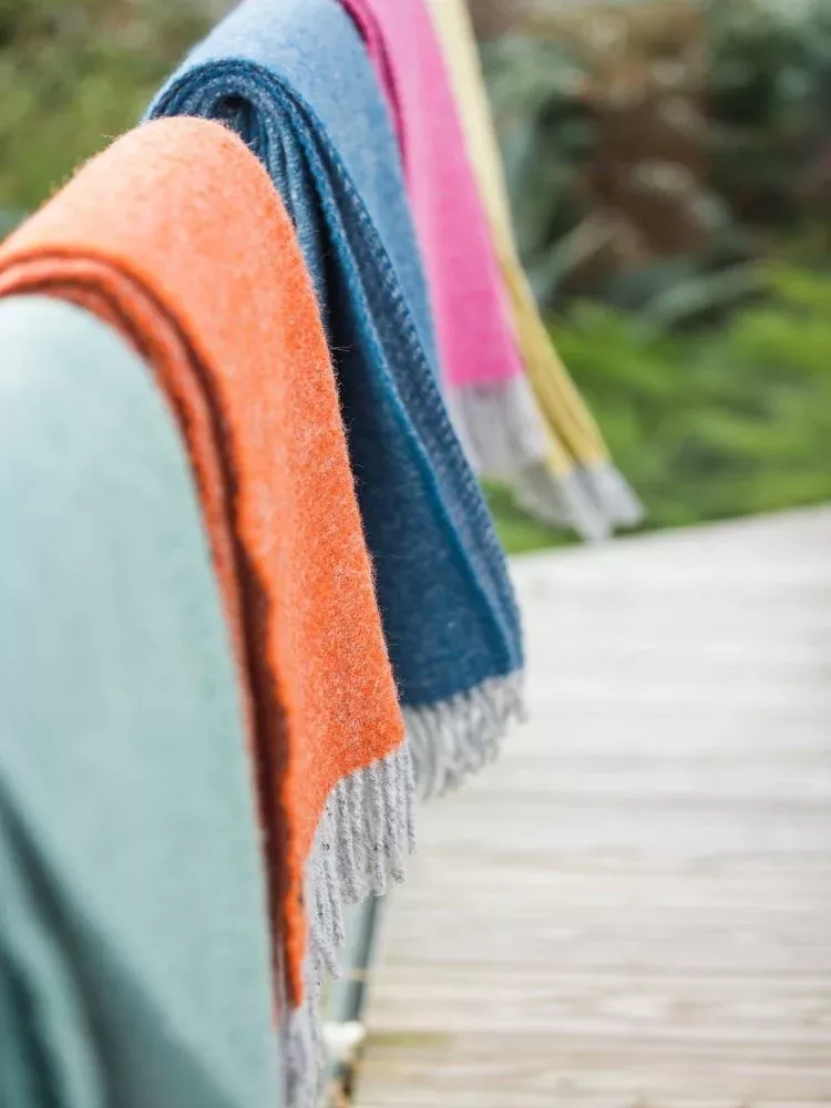 Pure New Wool Blanket - Blue Ink