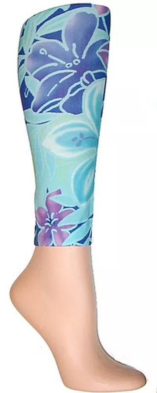Purple Tropical Footless Tights
