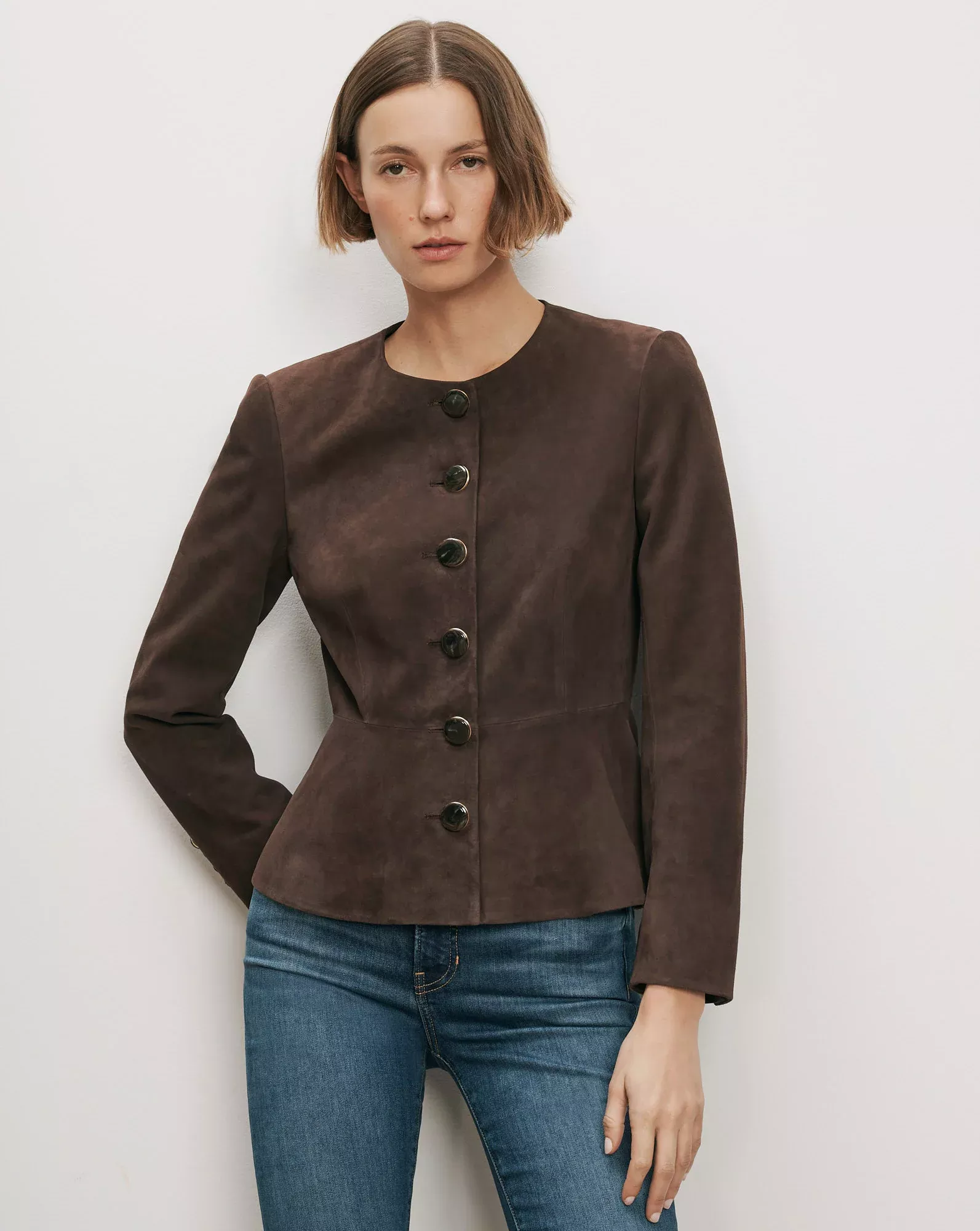 Quinn Suede Peplum Jacket