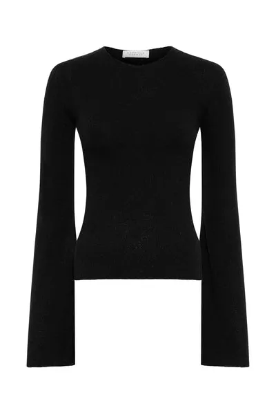 Rafa Knit Top in Black Mulberry Silk
