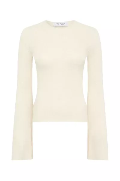 Rafa Knit Top in Off White Mulberry Silk