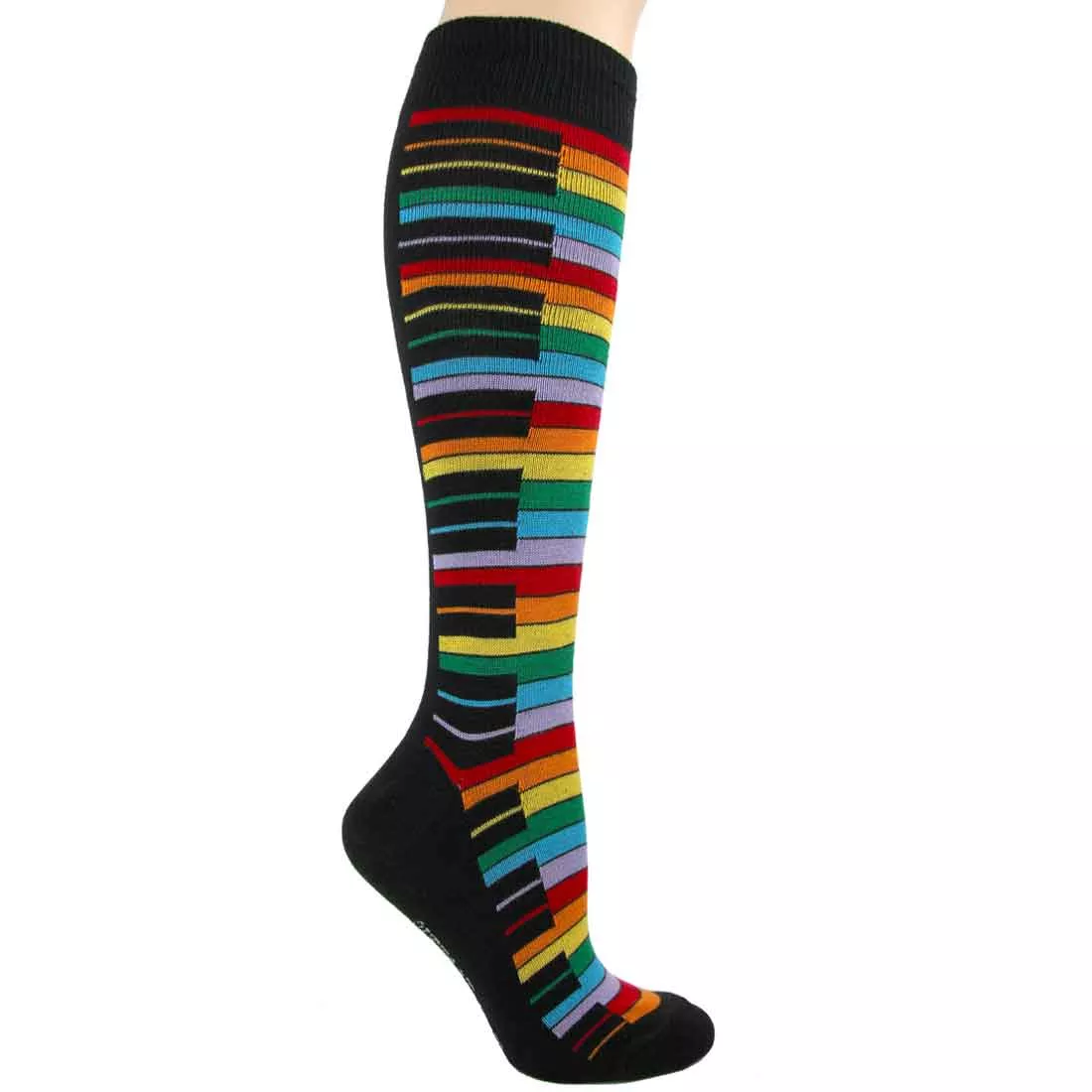 Rainbow Piano Knee High Socks
