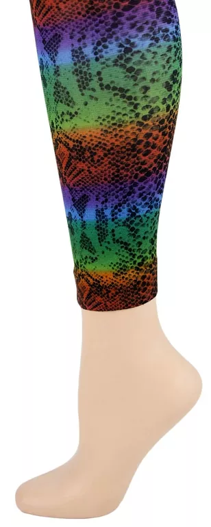 Rainbow Snakeskin Footless Tights