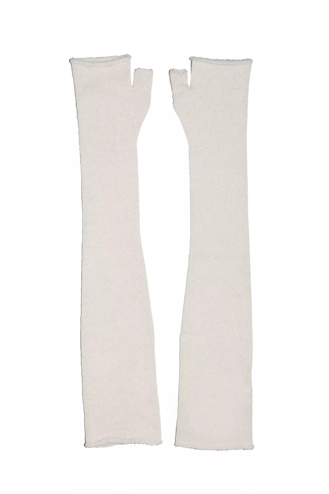 Raw White Fingerless Gloves