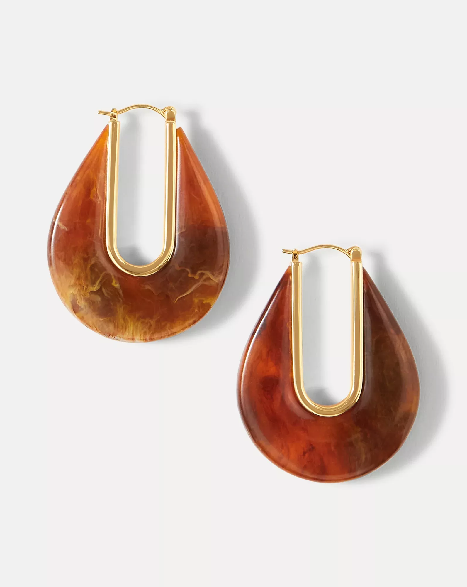 Resin Drop Hoop Earrings
