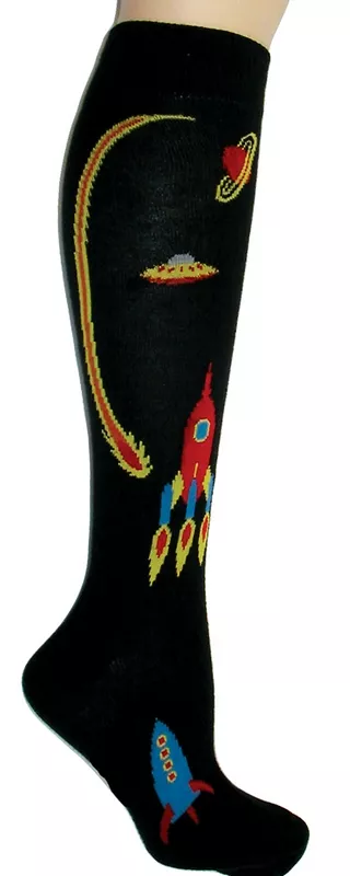 Retro Rockets Knee High Socks