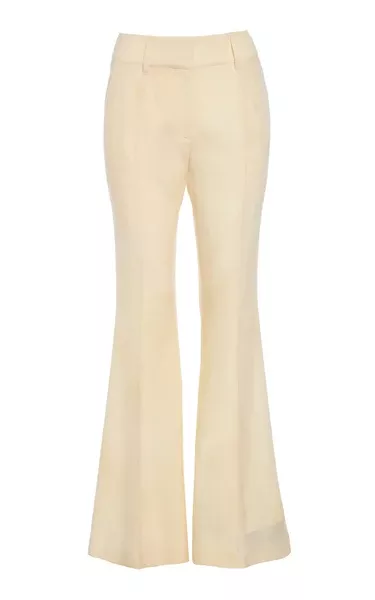 Rhein Flare Pant in Ivory Virgin Wool