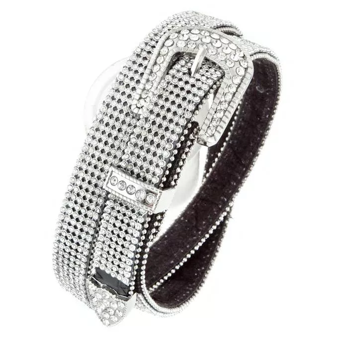 Rhinestone Skinny Belt