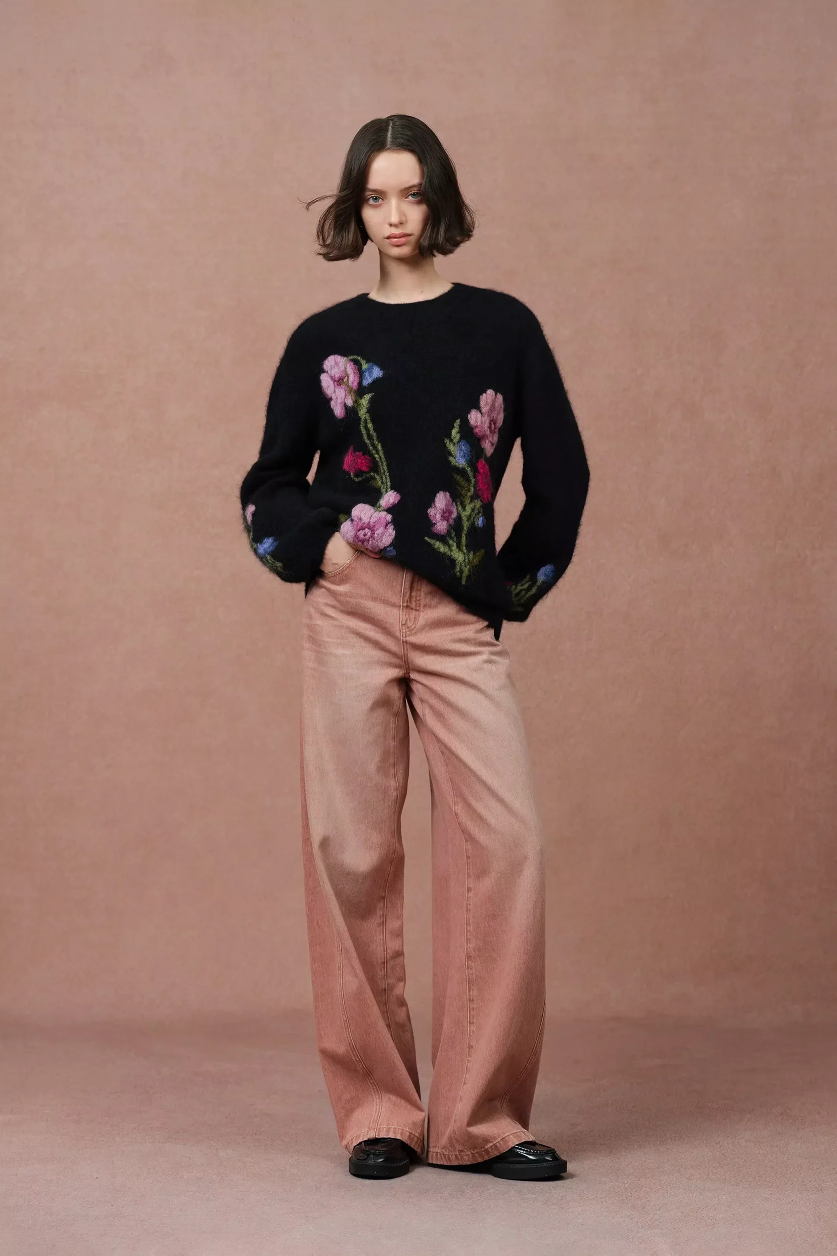 Rhoeadine 3D Jacquard Embroidered Sweater