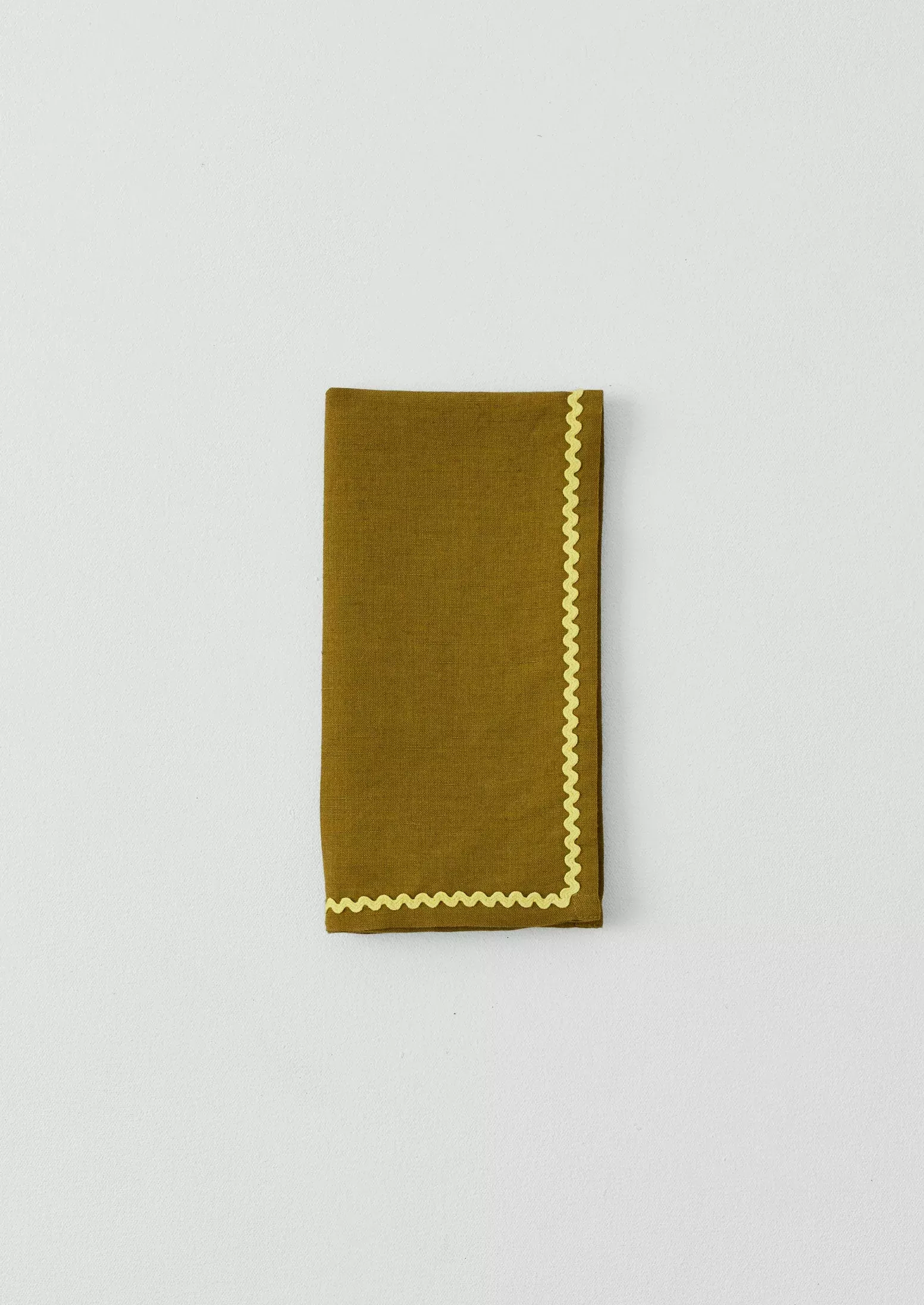 Ric Rac Border Cotton Linen Napkin