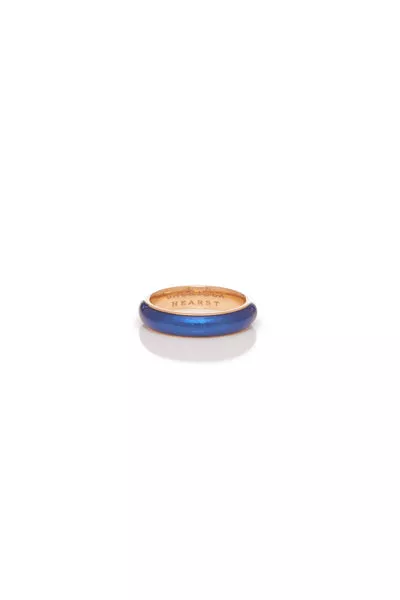 Ring in 18K Rose Gold & Vitreous Blue Enamel